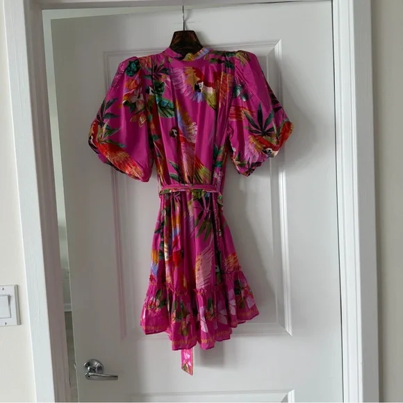 Farm Rio Printed belted cotton-blend midi dress - Picture 9 of 9